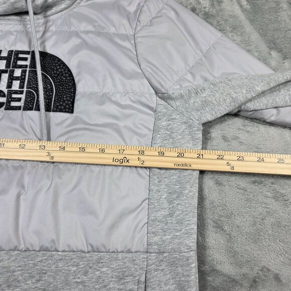 North Face Jacket Womens Large Gray Primaloft Pullover Sweatshirt Hoodie - Picture 8 of 9